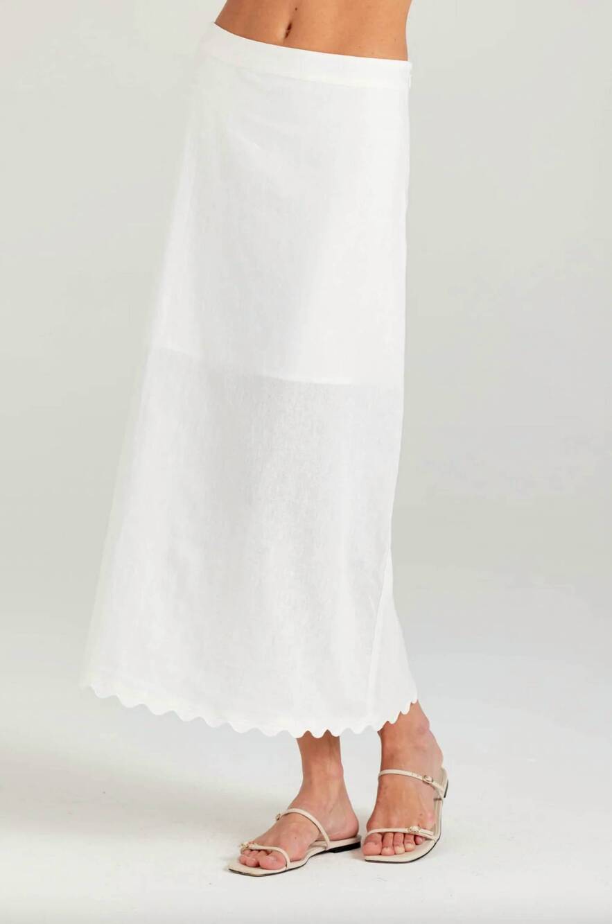 NEW SUNDAYS alden maxi skirt in white